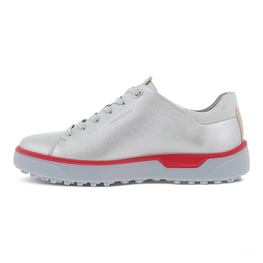 Zapatos De Golf Mujer - ECCO Tray Laced - Plateados - JRQ267538